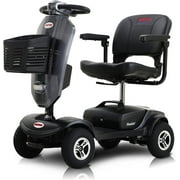 Folding 4 Wheels Mobility Scooter with USB Charging Port, Windshield, LED Head and Rear Light - Gray