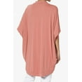 thumbnail image 2 of TheMoogan Women's Cocoon Draped Jersey Knit 3/4 Sleeve Oversized Open Front Cardigan, 2 of 7