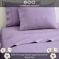 thumbnail image 2 of Truck Size 42" X 80" | 600-TC Egyptian Cotton Sheet Set 6 inch Deep Pockets - Made for RV - Lilac Color, 2 of 7
