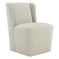 thumbnail image 5 of CHITA Modern Dining Chair with Casters Set of 2, Upholstered Dining Room Chairs, Fabric in Linen, 5 of 13