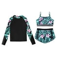 thumbnail image 3 of YONGHS Kids Girls 3 Piece Tankini Swimsuits Long Sleeve Rashguard Swimwear Set UPF 50+ Lily-B 12, 3 of 5
