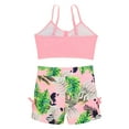 thumbnail image 4 of iiniim Girls 2Pcs Swim Top with Floral Print Swimming Shorts Swimsuit Athletic Summer Beachwear Pink 11-12, 4 of 7