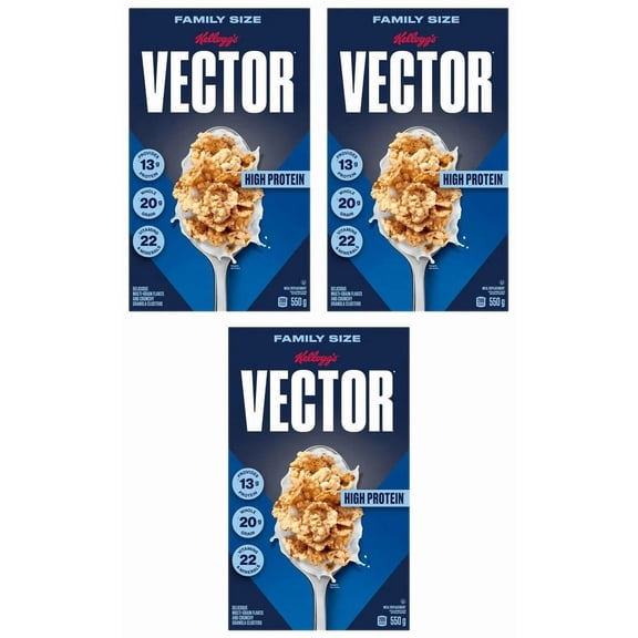 Kellogg's Vector Protein Breakfast Cereal, 550g (3 Pack)