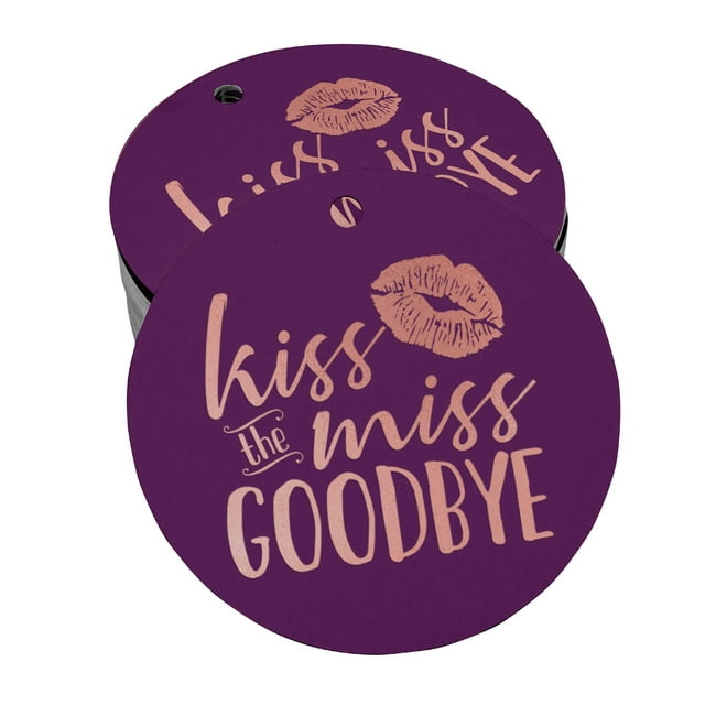Inkdotpot Rose Gold Foil Paper Hang Tags Kiss The Miss Goodbye Bridal Shower Favor Tags 100 Pieces
