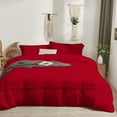 thumbnail image 2 of D.N.G. BEDDINGS 5 Piece Boho Chic Pom Pom Comforter, All Season Down Alternative Bedding Comforter with 4 Pillow Shams (Full/Queen Size, Red) 800 Thread Count, Egyptian Cotton., 2 of 6