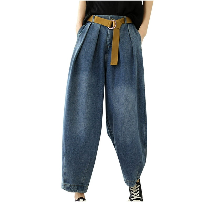 Women's Grunge Baggy Jeans Y2K Wide Leg Cargo Denim Pant Women's Grunge Baggy Jeans Y2K Wide Leg Cargo Denim Pant