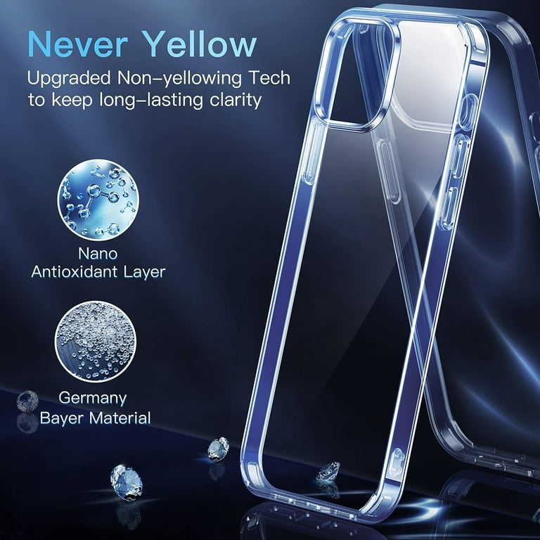 CASEKOO for iPhone 13 Pro Case Crystal Clear, [Not Yellowing] [Military  Drop Protection] Shockproof Protective iPhone 13 Pro Phone Case 6.1 inch  2021, Blue 