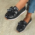 thumbnail image 2 of YOUYEDIAN Loafers for Women Fall Versatile Slip On Comfy Fashion Polka Dot Round Toe Flats Casual Bow Deco Outdoor Walking Shoes, 2 of 5