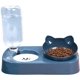 thumbnail image 1 of Cute cat food bowl water bowl set. Indoor cats use tilted raised cat food bowls and removable elevated cat bowl racks., 1 of 4