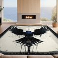 thumbnail image 2 of Design&I 8'x10' Washable Area Rug Crow Runes Witchy Raven Norse Gothic Motifs Doormat Pentagram for Living Room, Family Extra Large Skid-Resistant Low Profile, 2 of 7