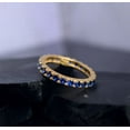 thumbnail image 2 of Blue Sapphire Eternity Band Stacking Ring Wedding Engagement 925 Sterling Silver Yellow Gold Plated Gemstone Jewelry For Women Gift, 2 of 5