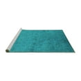 thumbnail image 2 of Ahgly Company Machine Washable Indoor Round Oriental Turquoise Blue Industrial Area Rugs, 6' Round, 2 of 4