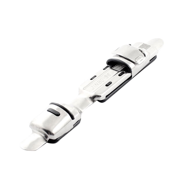 Fishing Rod Pole Silver Tone Black Fixing Adjustable Geared Reel Seat