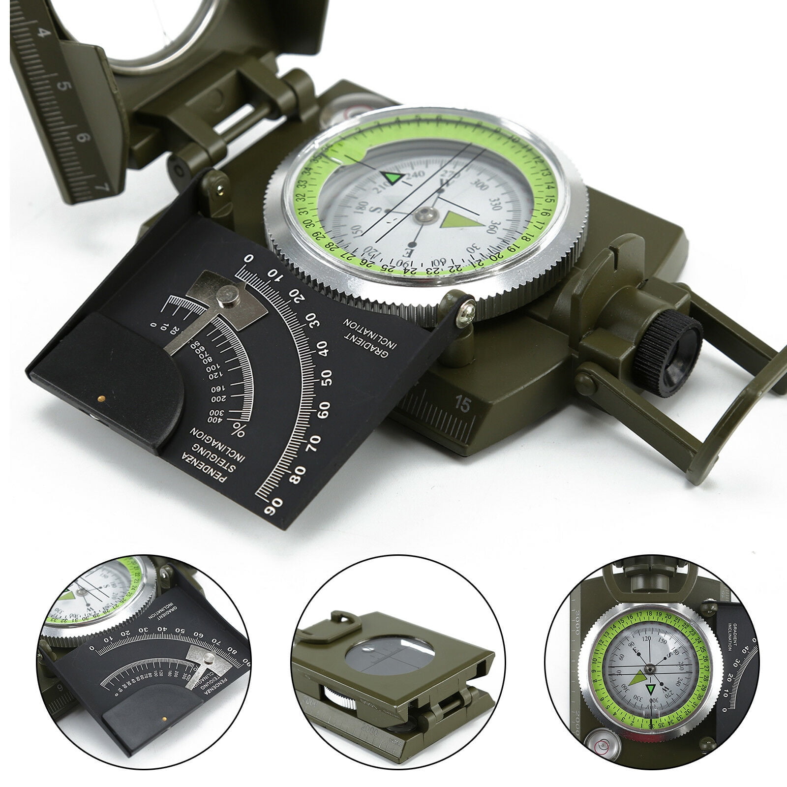 10 in 1 Professional Outdoor Hiking Camping Survival Military Army LED Compass K 