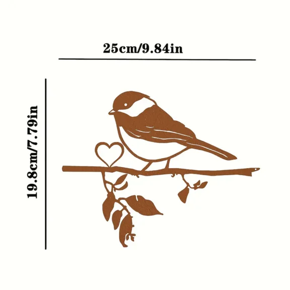 Bird on Branch Steel Silhouette Wall Art: Make Your Home Unique with This Charming Decor, Perfect for Gardens and Gifts