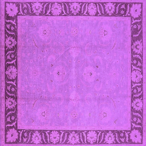 Ahgly Company Indoor Square Oriental Purple Industrial Area Rugs, 6' Square