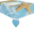 thumbnail image 1 of BSDHOME Starfish Sea Shell Cotton Linen Tablecloth Set 60x84 Inches - Tropical Ocean Beach Blue Desk Table Cloth Cover for Wedding Holiday Party Decoration, 1 of 5