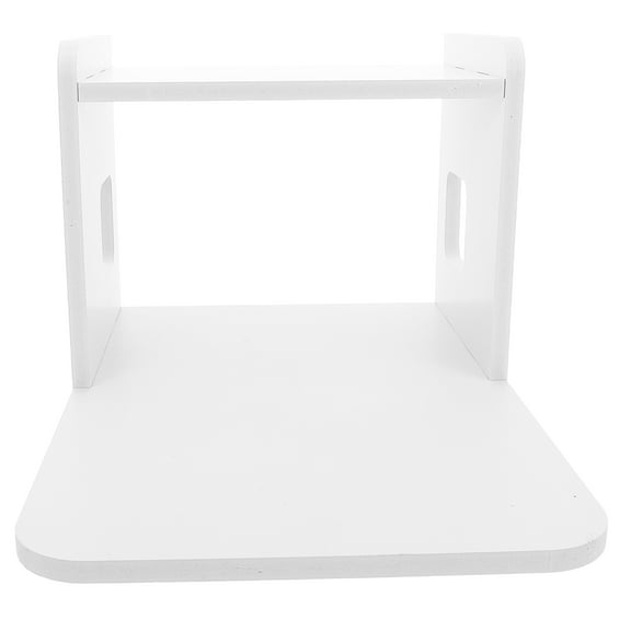PTOOTP White Plastic Desktop Printer Stand, Compact and Sturdy Multilayer Design for Table Organization and Space Saving