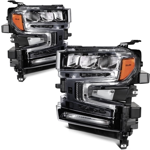 Fit For Chevy Silverado 1500 2019 20 21 2022 Black Housing Headlights Assembly