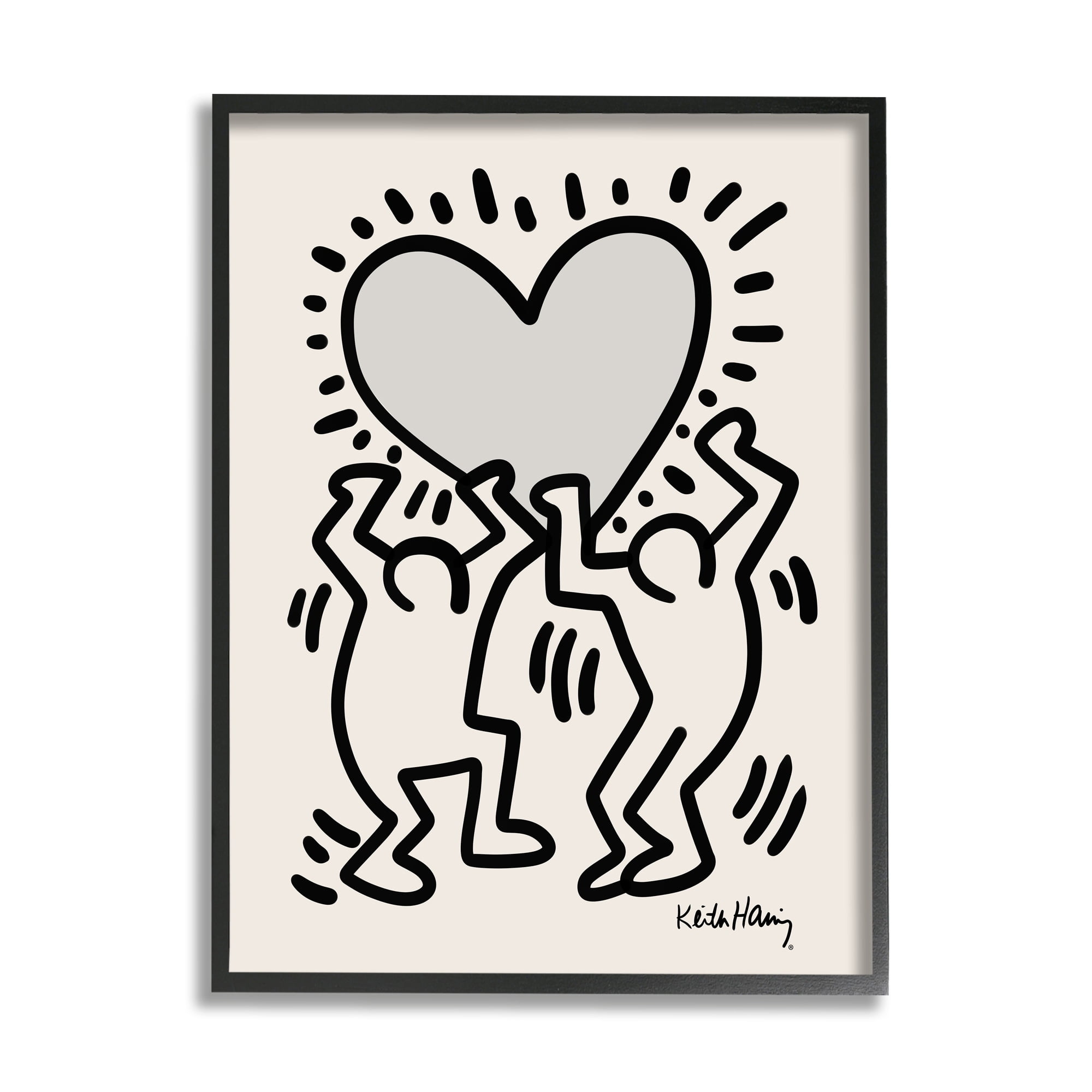 Stupell Industries Two People Holding Heart Outline Pop Style Framed Wall Art, 24 x 30, Design by Ros Ruseva