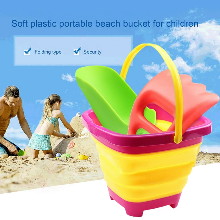 Collapsible Beach Bucket Kids, Outdoor Summer Beach Toy