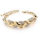 thumbnail image 1 of Pulsera ajustable con hojas doradas y diamantes. Joyas europeas y americanas, 1 of 6