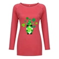 thumbnail image 3 of Pompotops T-Shirt Décontracté à Col Rond Imprimé St. Patrick pour Femmes, Manches Longues, Blouse, 3 of 5