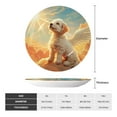 thumbnail image 2 of Wukai Sunshine Golden Cloud Dog Print Decorative Plate for Display,Bone China Decorative Plate, Ceramic Dinner Plate with Stand, Vertical Ceramic Plate-6in, 2 of 6