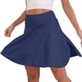 thumbnail image 5 of Lcziwo Athletic Skorts for Women High Waist Tummy Control Solid Skorts Tennis Workout Fitness Yoga Skirts with Pockets Navy,XXL, 5 of 7
