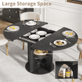 thumbnail image 5 of Diubas Dining Table for 4-6, 59“Extendable Round Kitchen Dinner Table with Storage for Dining Room, Living Room (Black), 5 of 7