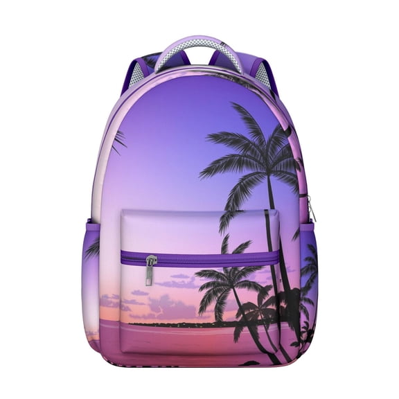 Hawaii Tropical Wind Palm Leaves Print Backpack: Perfect Gift for High School College Students, Durable Lightweight Laptop Daypack, Large Capacity for Campus Commute
