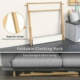 thumbnail image 4 of Kids Clothing Rack With Storage Shelf & Double Rods, Foldable Dress Up Clothes Rack for Toddler Nursery, Child's Room,  Natural Bamboo (Large Size), 4 of 8