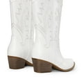 thumbnail image 5 of DREAM PAIRS Women's Western Cowboy Cowgirl Boots Square Toe Embroidery Mid Calf Booties, 5 of 8