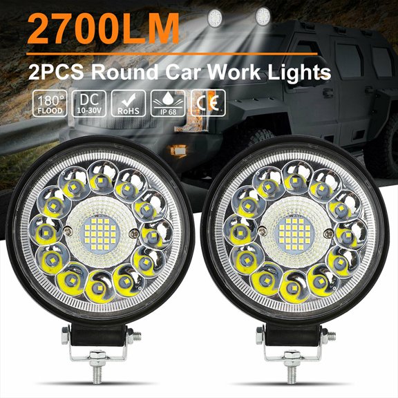 Yesurprise 2 Pcs 4.5-inch 99W Car LED Work Light 9V-36V Truck Headlight Round Spotlight Waterproof Lamp Modified Accessories
