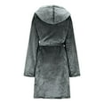 thumbnail image 5 of Ailaofu Women Hooded Fleece Robe, Short Plush Robes for Womens With Hood Soft Warm Spa Bathrobe, 5 of 6