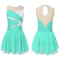 thumbnail image 3 of Niños Niñas brillante Rhinestone Ballet Jersey danza lírica vestido de cuerpo gimnasia figura artística patinaje bailarina tutú disfraz, 3 of 5