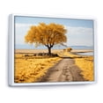thumbnail image 2 of Designart Trees framed wall art decor, Tree White Framed Wall Art, Monochrome Yellow And Grey Tree Euphony I , Extra large Traditional White Framed Wall Art, White Color Frame, 2 of 5
