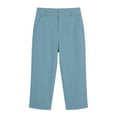 thumbnail image 4 of SAHFX Womens Capris for Summer Button Stretch Pants with Pockets Wide Leg Pants Dress Pants 2026 Business Pull on Straight Leg Soft Comfy Beach Pant Quick Dry Light Blue XXL, 4 of 4
