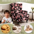 thumbnail image 4 of Qpednta Christmas Candy Wingback Chair Slipcovers Polyester Spandex Armchair Cover 2-Pack Wing Chair Slipcover with Separate Cushion Non Slip Armchair Slipcover for Rental House, 4 of 7