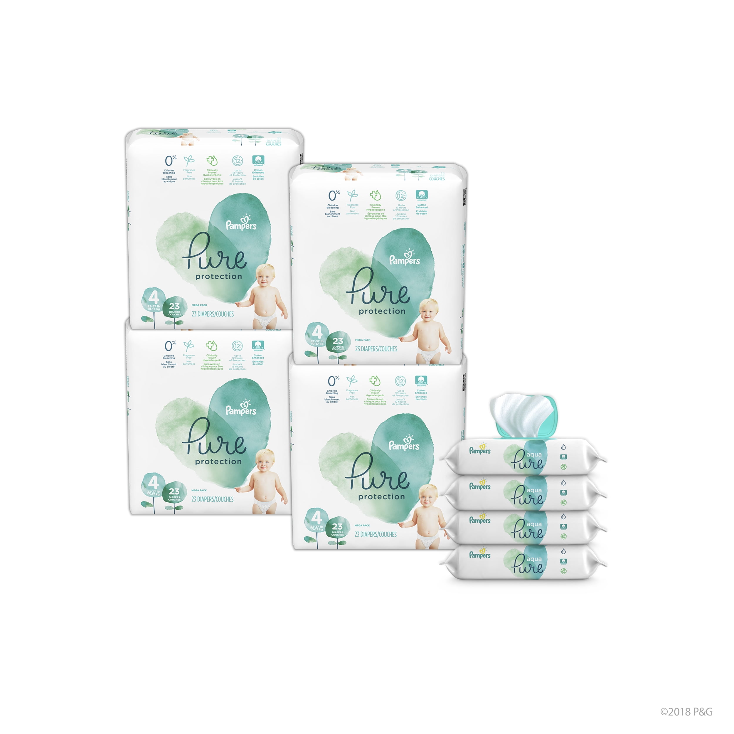 walmart pampers pure size 4