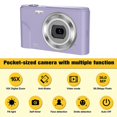 thumbnail image 4 of Cámara digital delgada práctica portátil para niños Videocámara Selfie Cámara 36MP Regalos creativos de cumpleaños de año Nuevo para niños Niños Púrpura Soledad Cámara digital HD, 4 of 7