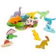 thumbnail image 1 of Juguetes de dinosaurio apilables de madera para niños, bloques de construcción de equilibrio, juguetes apilables de animales para niños y niñas, 1 of 5