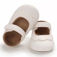 thumbnail image 6 of Krdevn Toddler Girls' Scallop Mary Jane Shoes, Adjustable Hook and Loop Strap Round Toe Lightweight Soft Sole Non- Casual Crib Shoes for Spring,Sizes 12-18 Months, 6 of 7