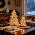 thumbnail image 2 of ARVOV Vintage Lighted Christmas Tree Figurine, Mini Tabletop Centerpiece, Glowing LED Lights, Festive Holiday Decor, Nostalgic Winter Pines Gift for Women,Men's, Indoor Home Keepsake, 2 of 7