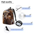 thumbnail image 4 of Lsque Sunset Sunflower Small Cow Pattern Canvas Daypack, Durable Backpack, High-quality Versatile Backpack,Vintage Compact Backpack-Medium, 4 of 6
