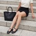 thumbnail image 4 of Cushionaire Graff Mary Jane Shoes for Women, Woven Ballet Flats with Adjustable Buckle Strap, Lightweight Slip On Shoes, 4 of 19