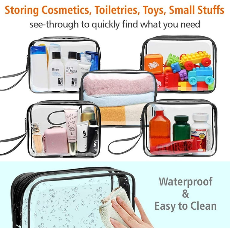 Clear Toiletry Bag, 3 Pack Toiletry Bag Quart Size Bag, Travel