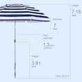 thumbnail image 3 of Heavy Duty High Wind Beach Umbrella with Sand Anchor & Carry Bag|Patio Outdoor Umbrella with Alumininm Frame, Sunshade Umbrella with Push Button Tilt, Ideal for Travel Garden Lawn Poolside, 3 of 10