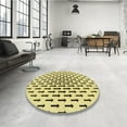 thumbnail image 4 of Ahgly Company Machine Washable Indoor Round Transitional Sun Yellow Area Rugs, 7' Round, 4 of 7