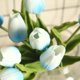 thumbnail image 4 of Ounissouiy Mini flor artificial, lirio único, tulipán, flor monarca, flor falsa de PU, decoración para el hogar y la Oficina, decoración para Flores artificiales azul claro Ounissouiy HA6563-11B, 4 of 6